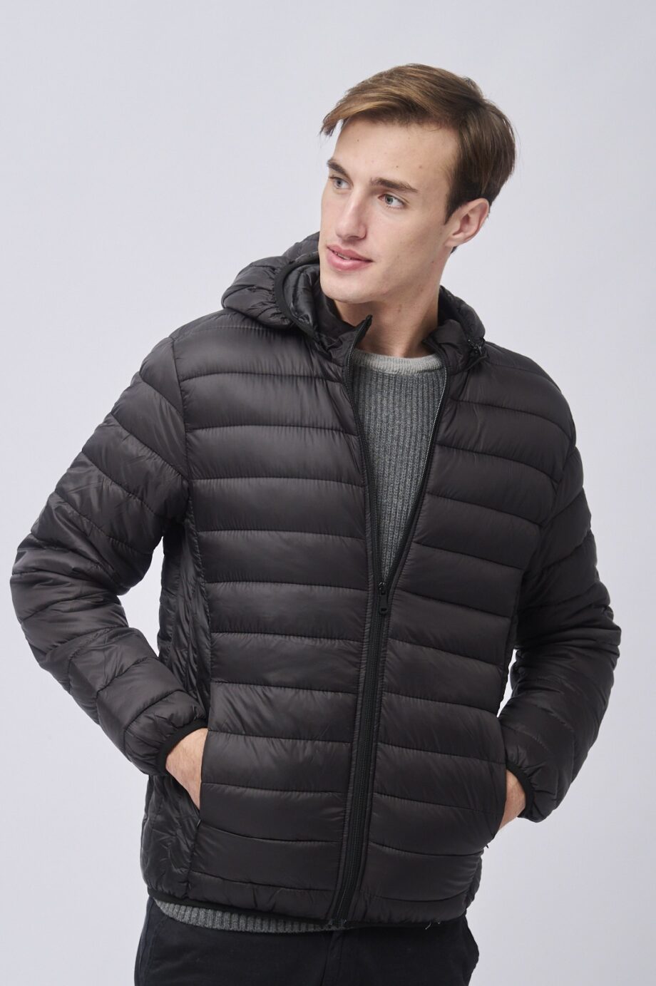 Campera canelón con capucha