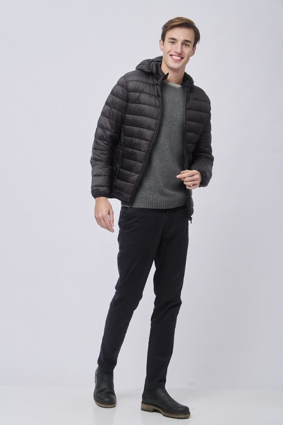 Campera canelón con capucha