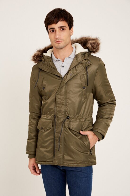 Abrigo parka con capucha