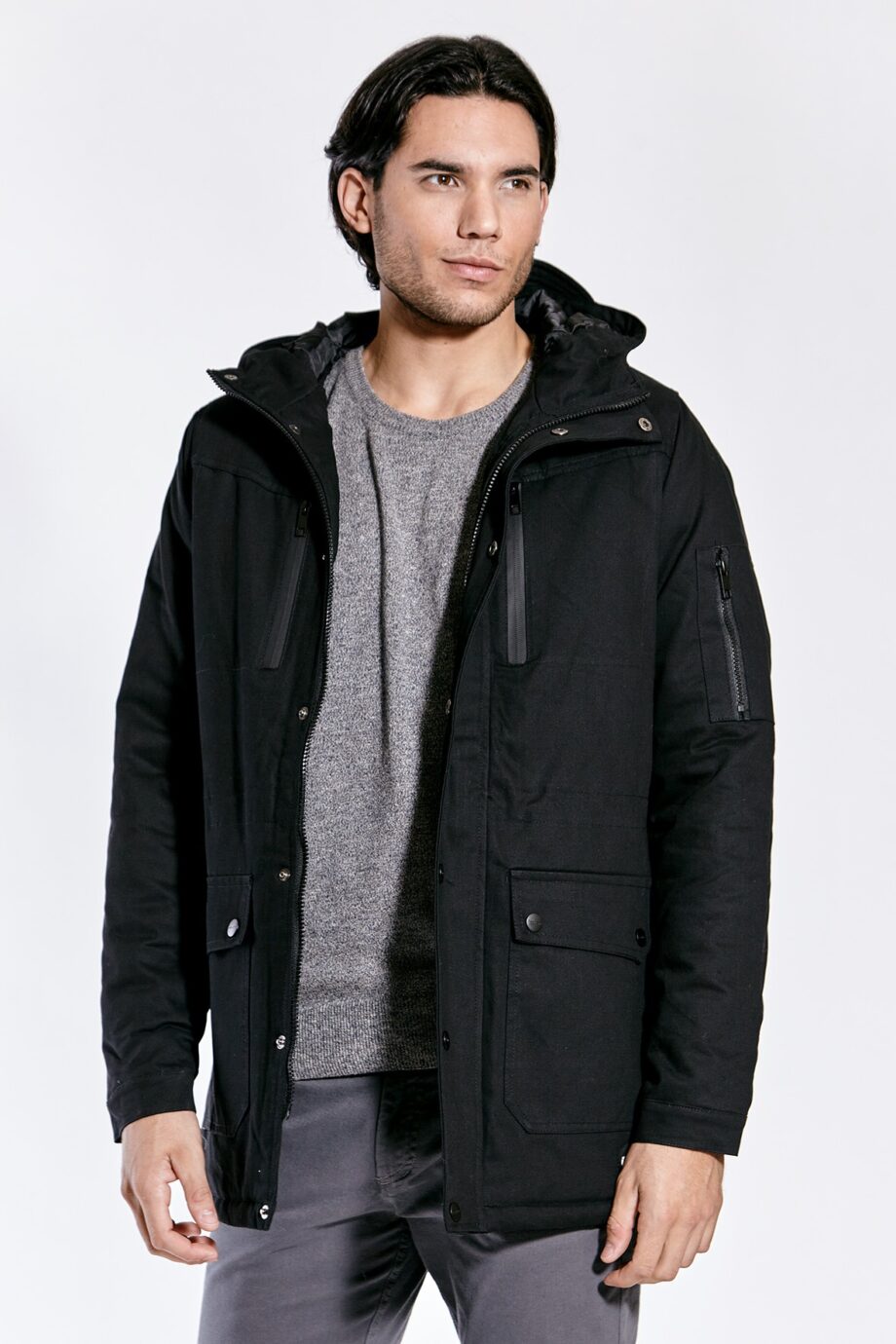 Parka de gabardina