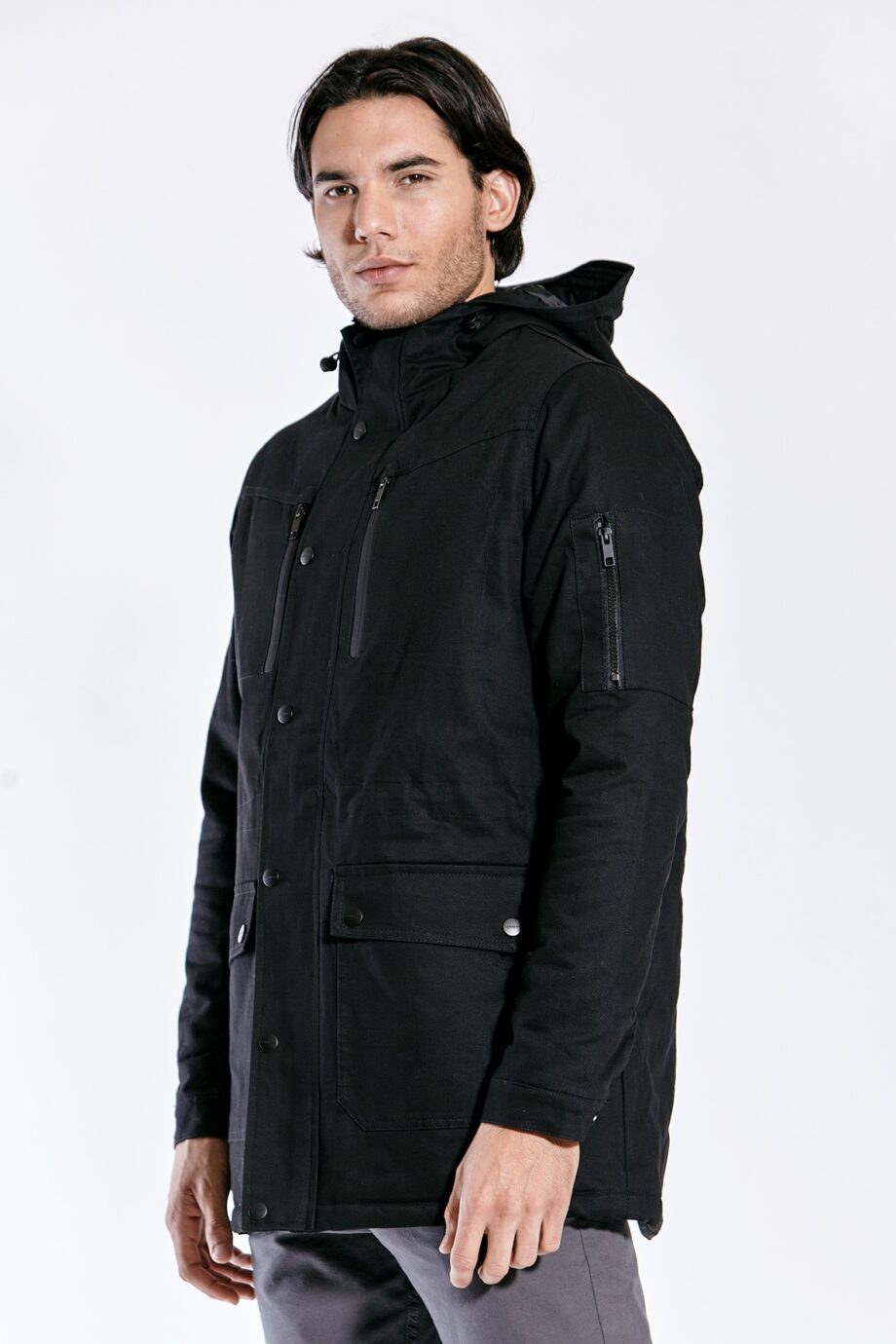 Parka de gabardina