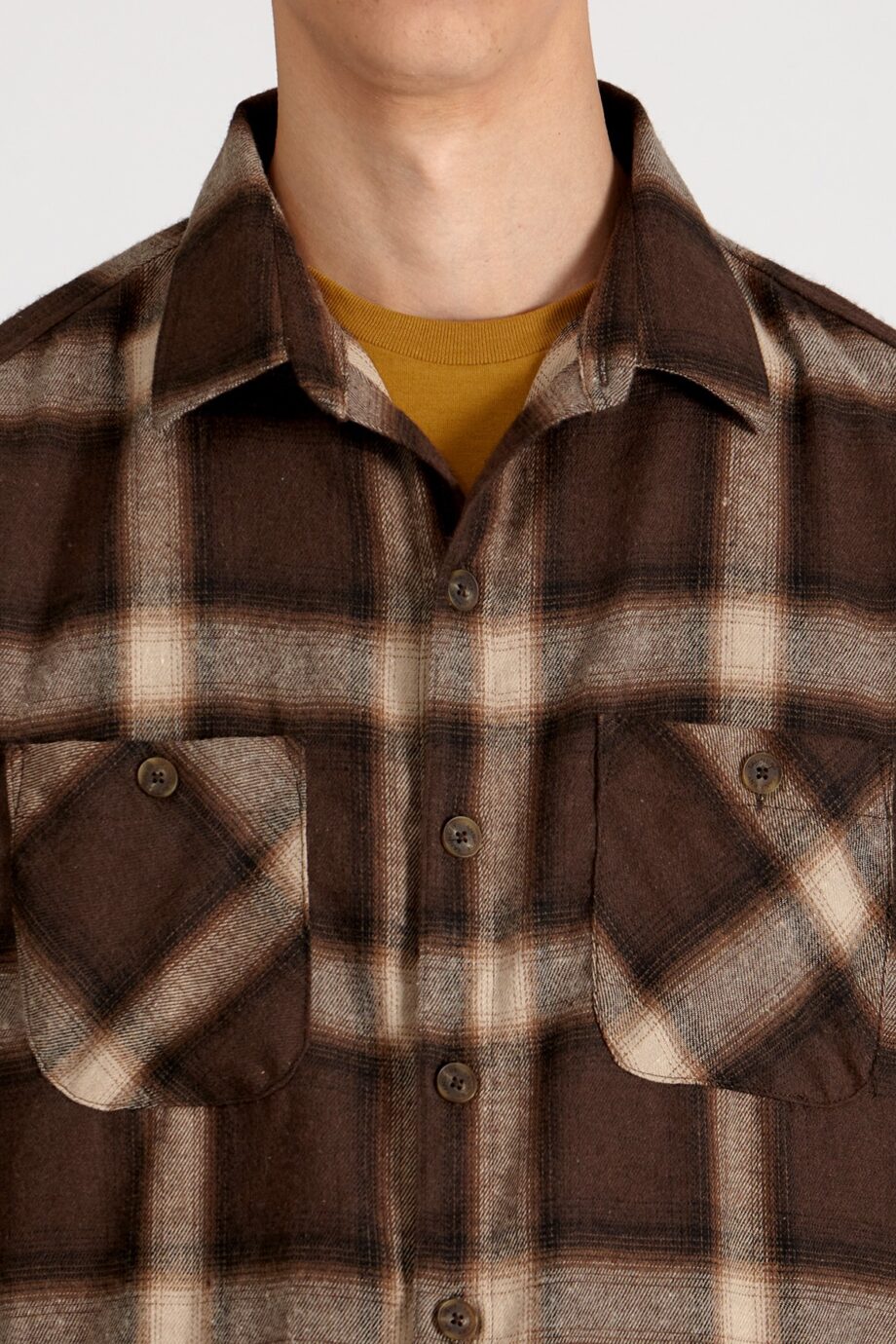 Camisaco con dos bolsiilos de franela a cuadros