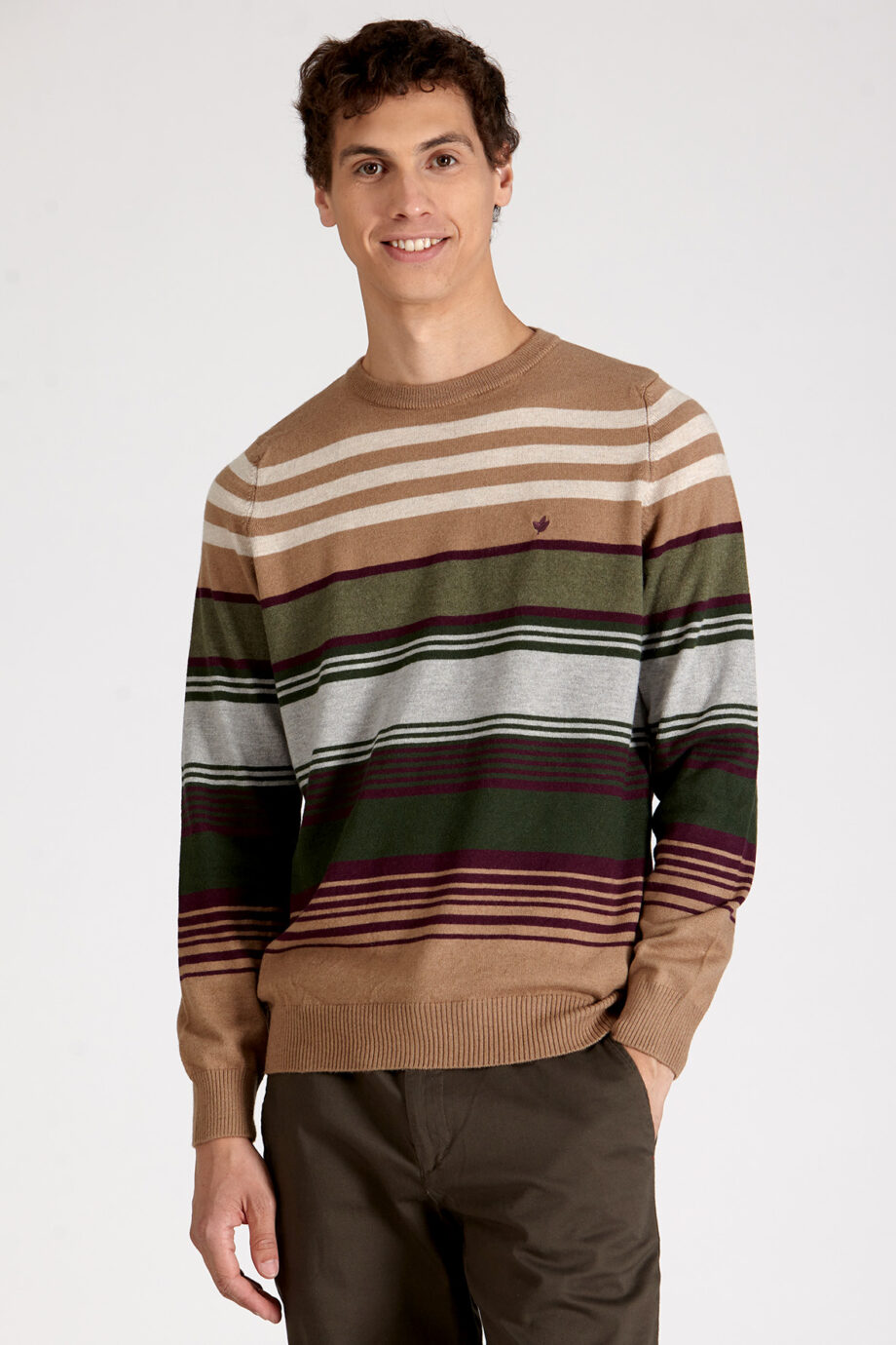 Sweater escote redondo a rayas