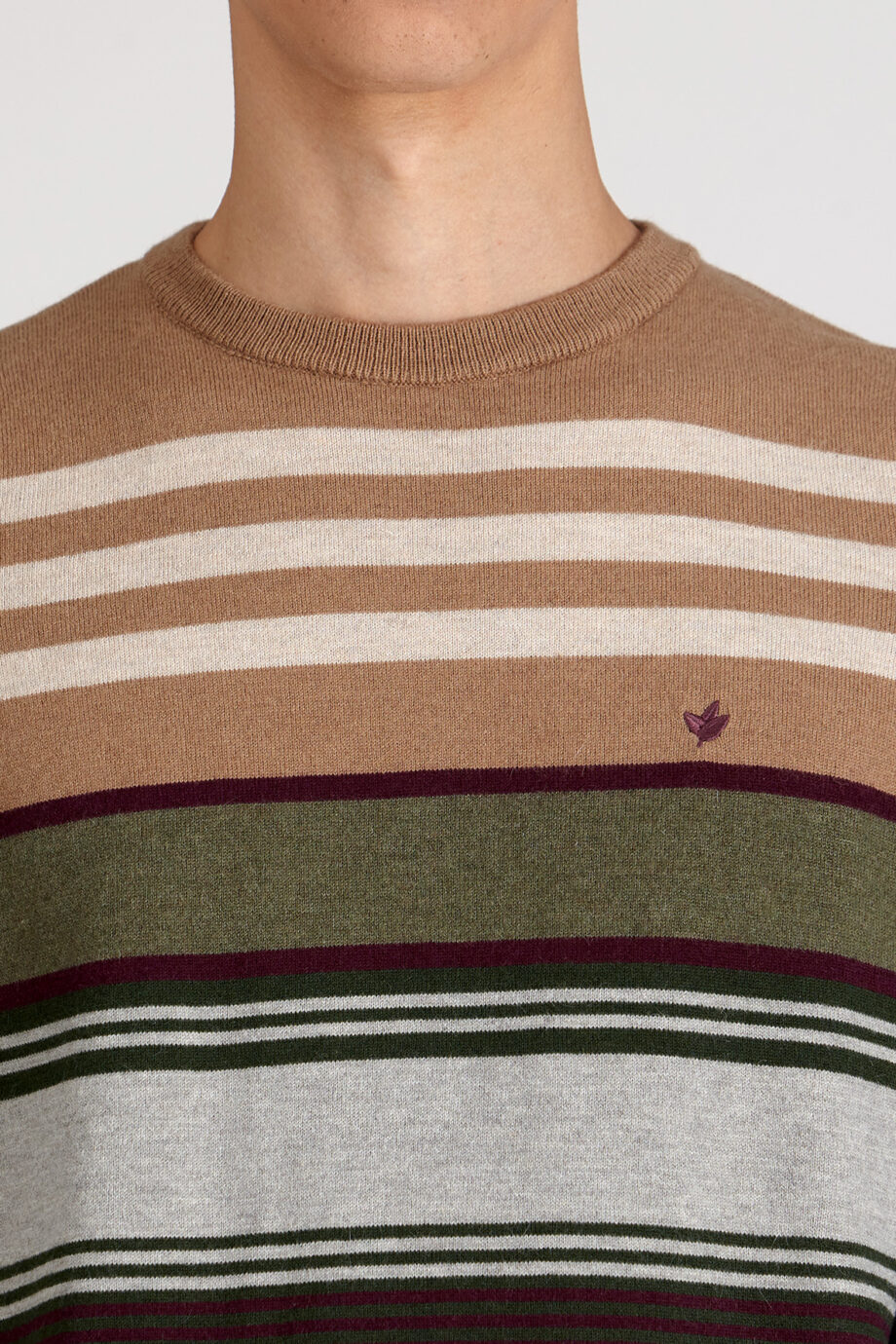Sweater escote redondo a rayas