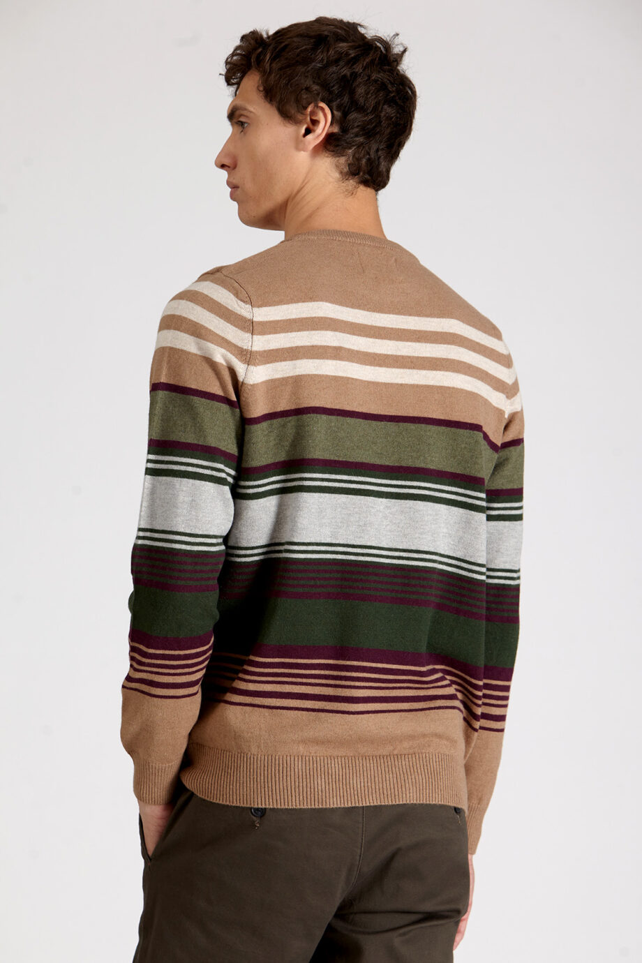 Sweater escote redondo a rayas