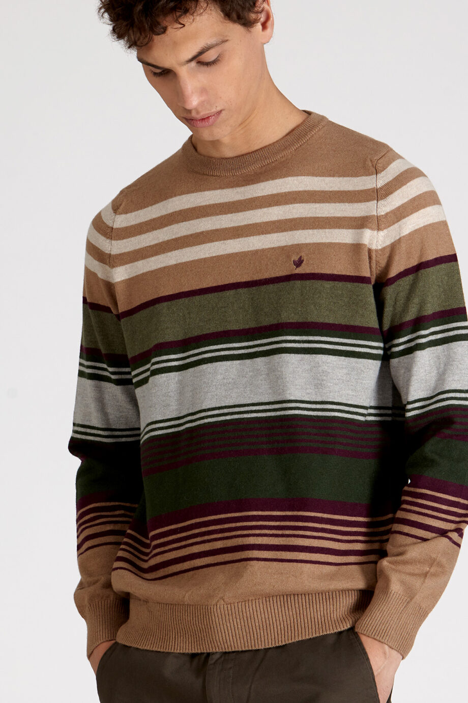 Sweater escote redondo a rayas