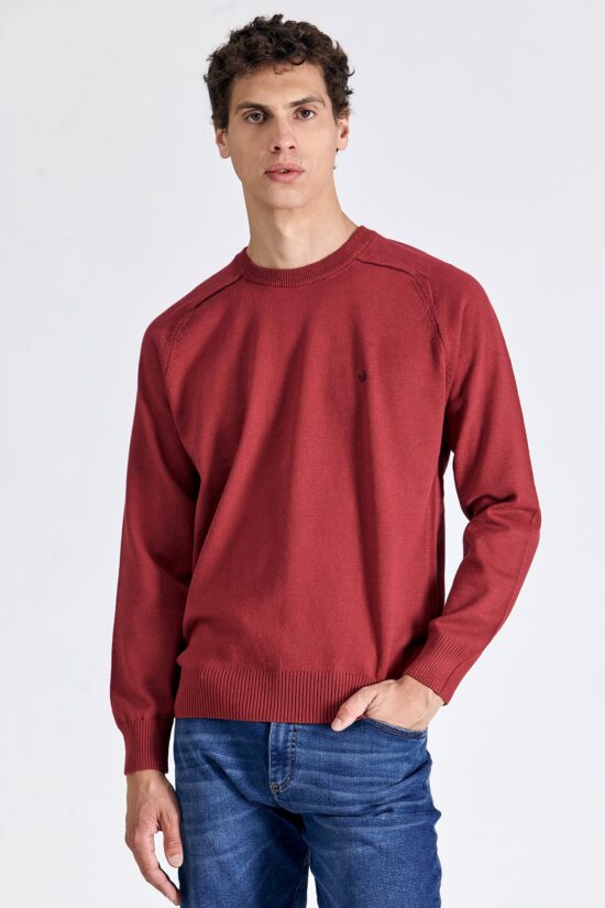 Sweater escote redondo con vivo