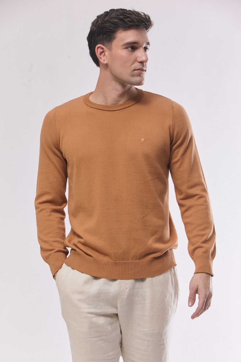 Sweater liso escote redondo