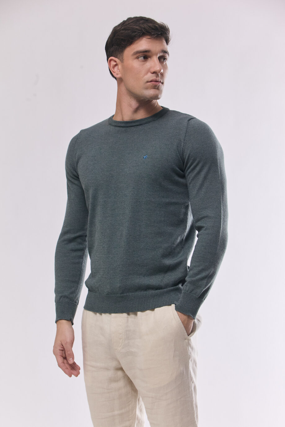 Sweater liso escote redondo
