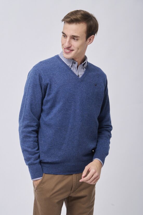 Sweater escote V de lana