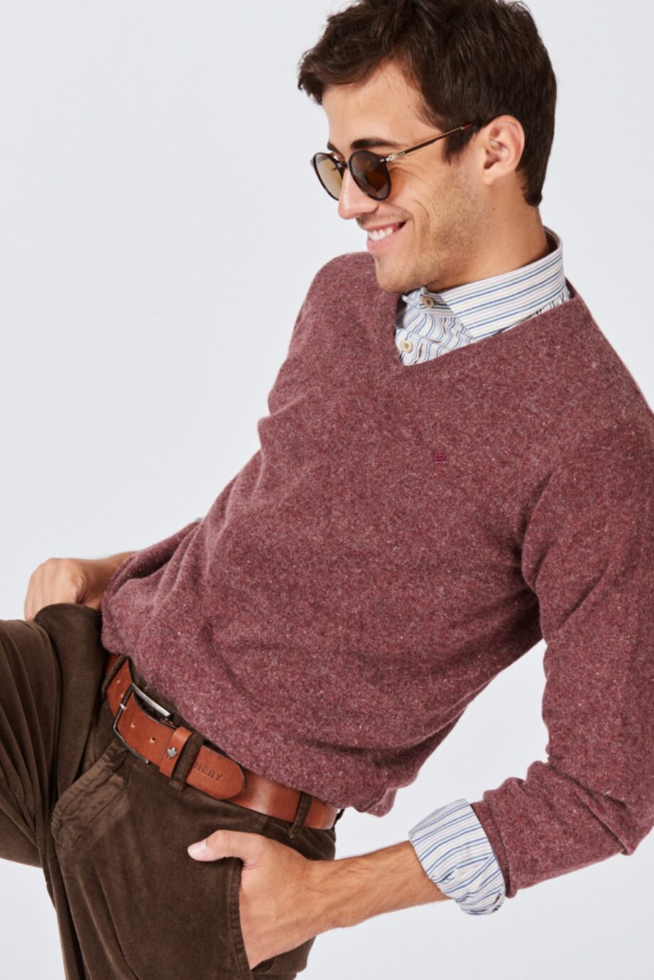 Sweater escote V de lana