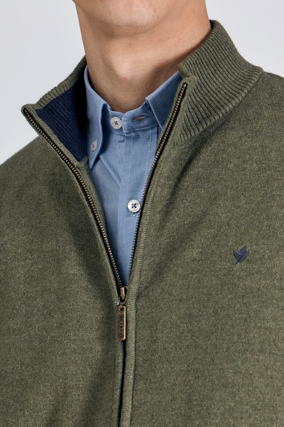 Campera tejida básica de lana mezcla