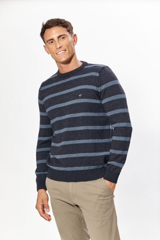 Sweater cuello redondo rayado