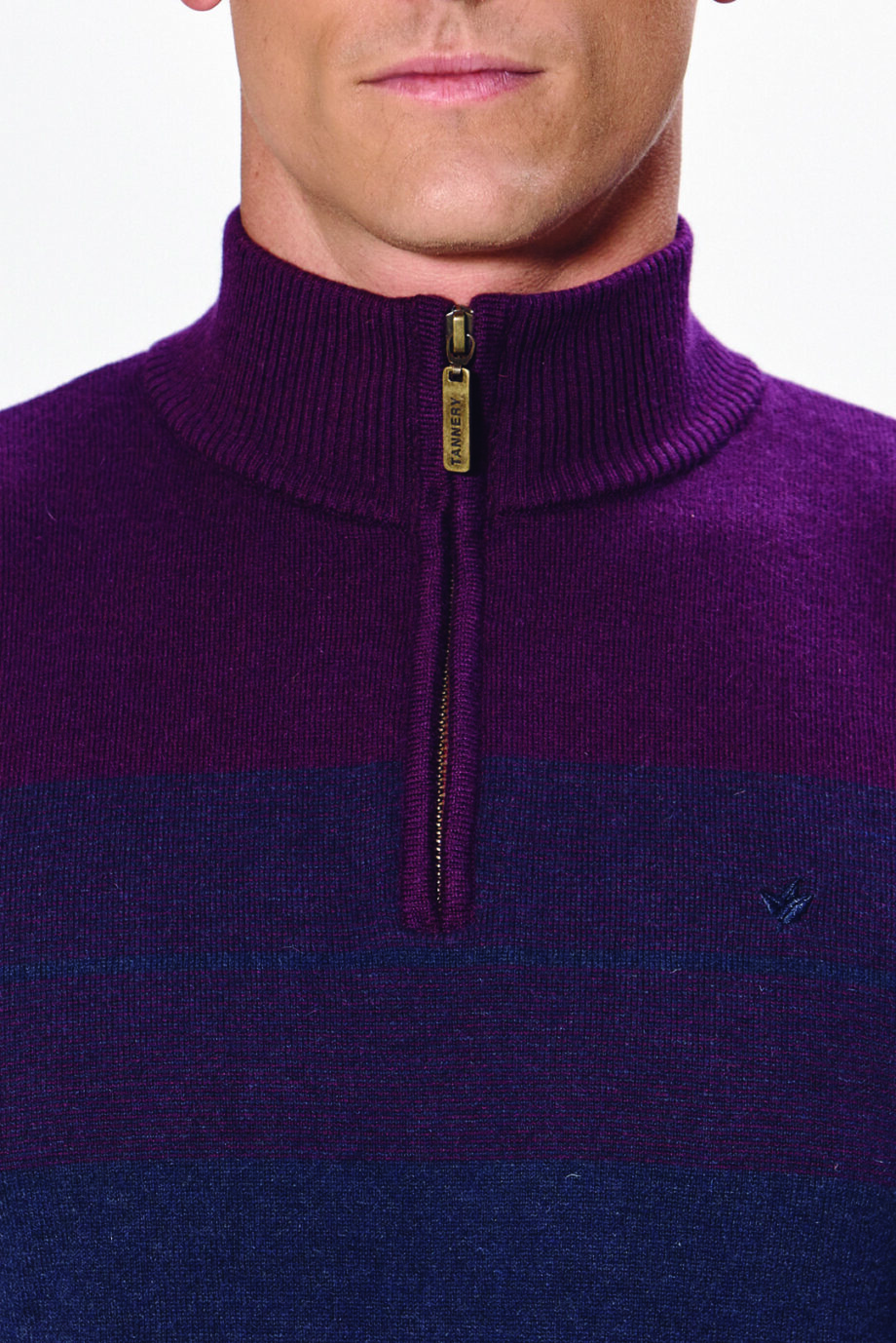 Sweater medio cierre combinado