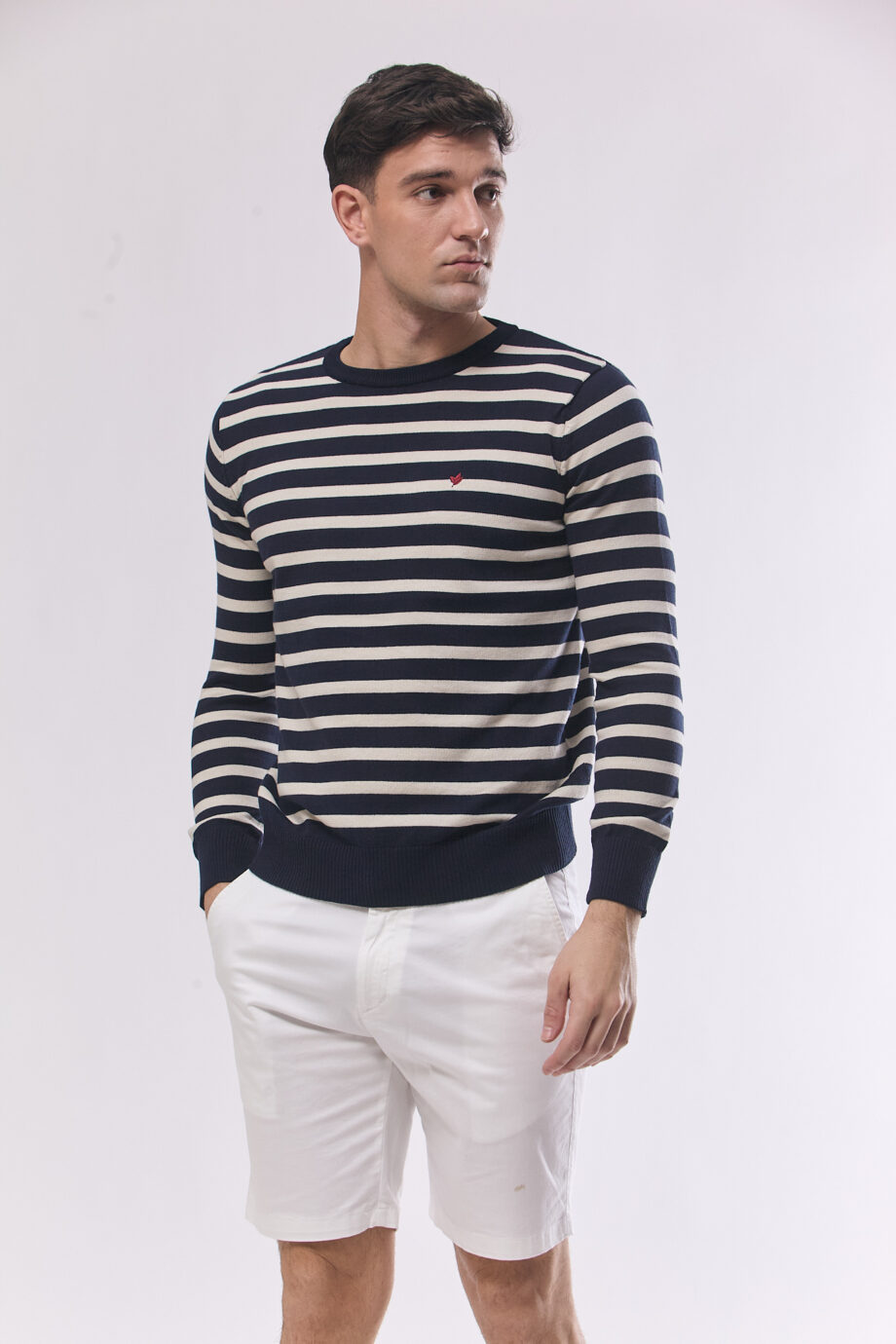 Sweater rayado de algodón