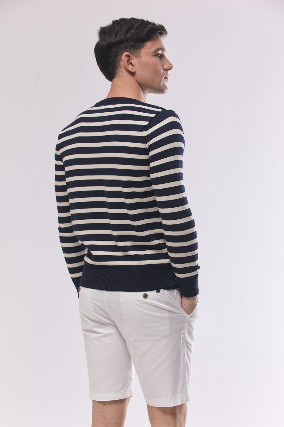 Sweater rayado de algodón