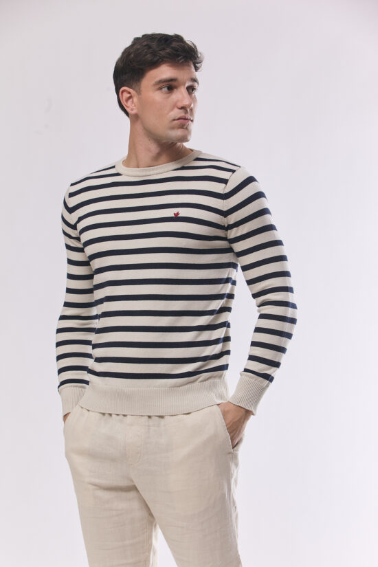 Sweater rayado de algodón