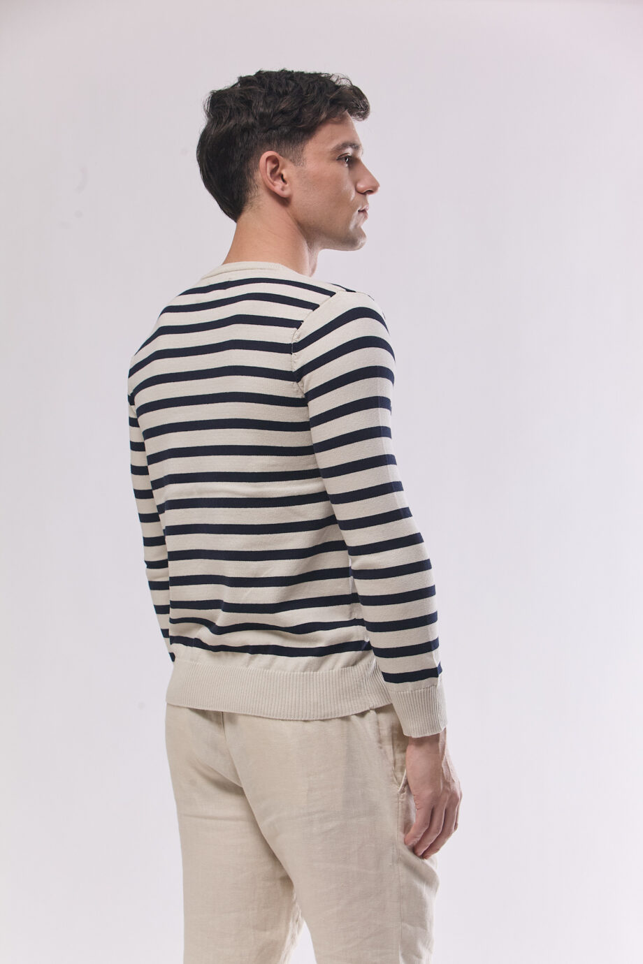 Sweater rayado de algodón