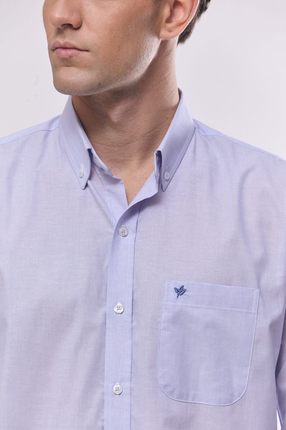 Camisa lisa regular fit de fil a fil