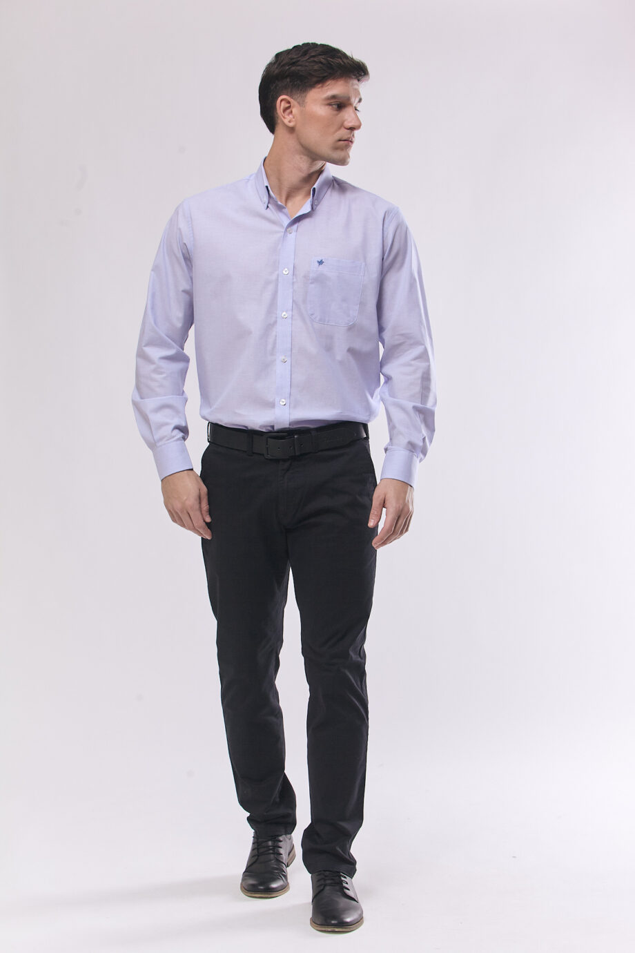 Camisa lisa regular fit de fil a fil