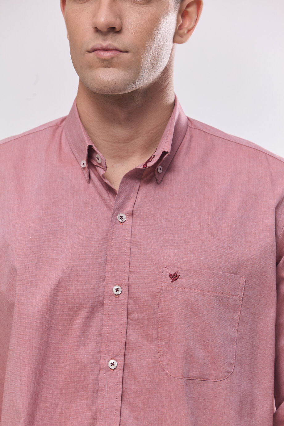 Camisa lisa regular fit de fil a fil