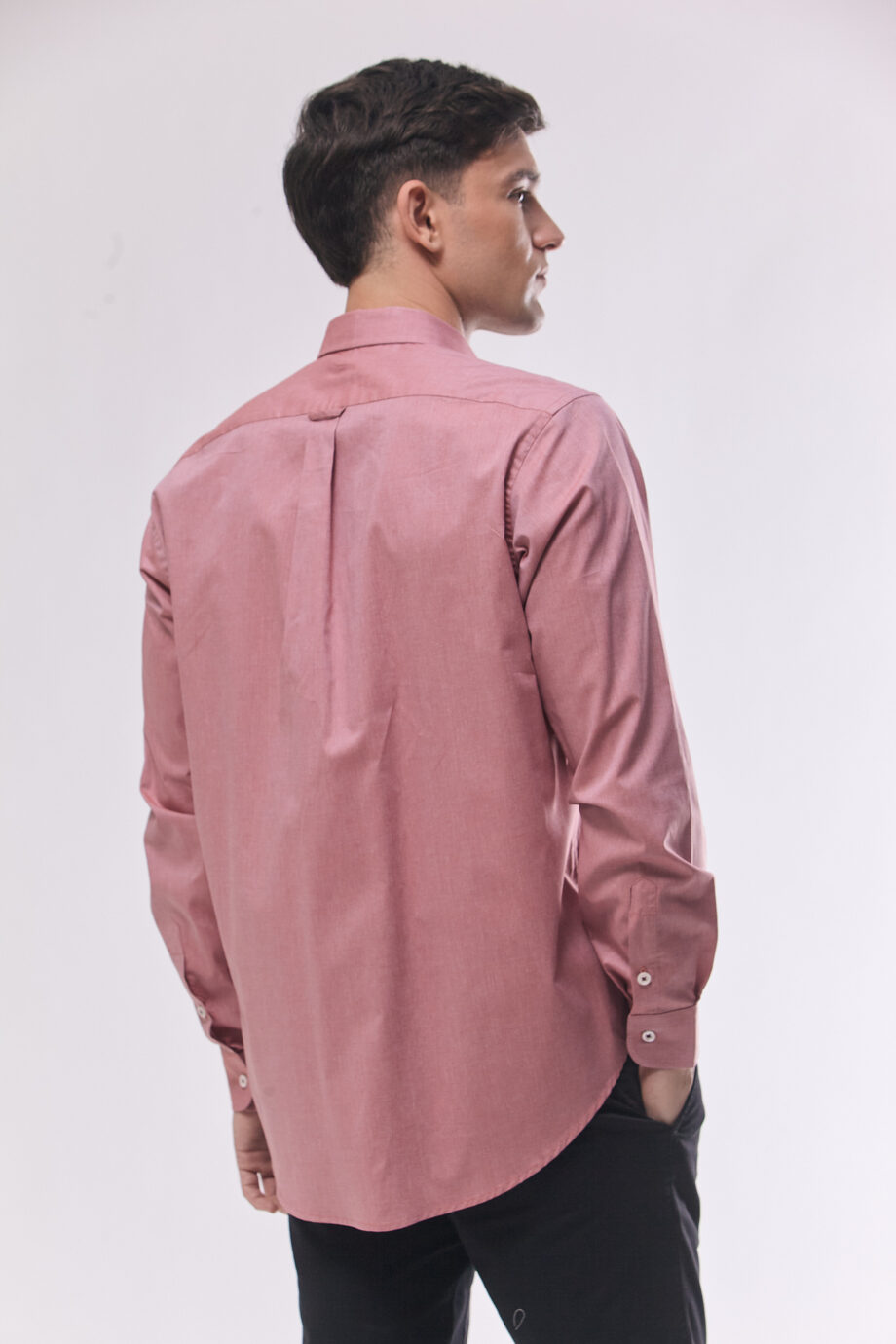 Camisa lisa regular fit de fil a fil