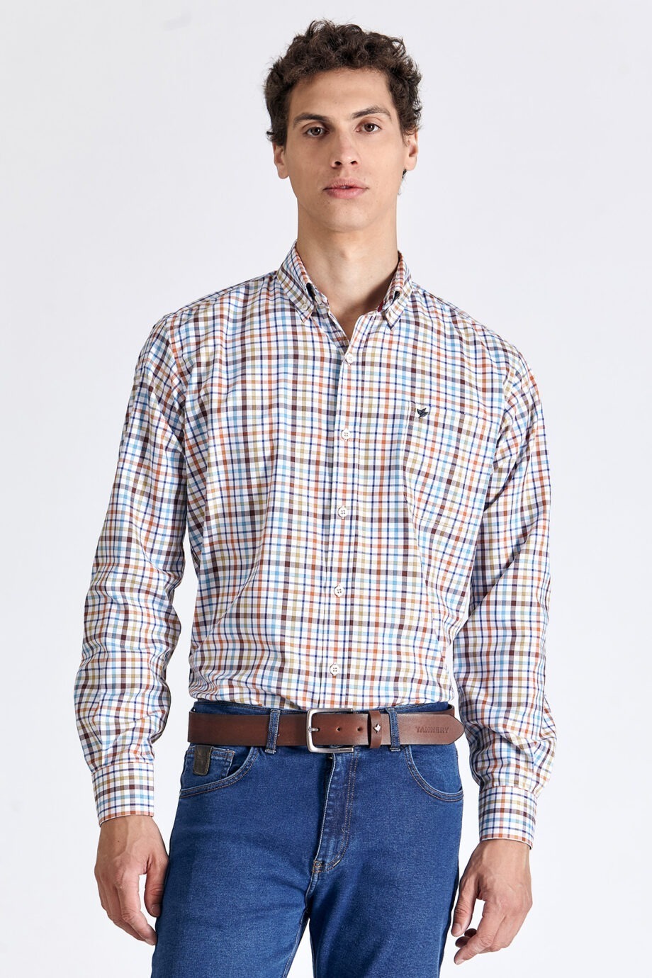 Camisa regular fit a caudros
