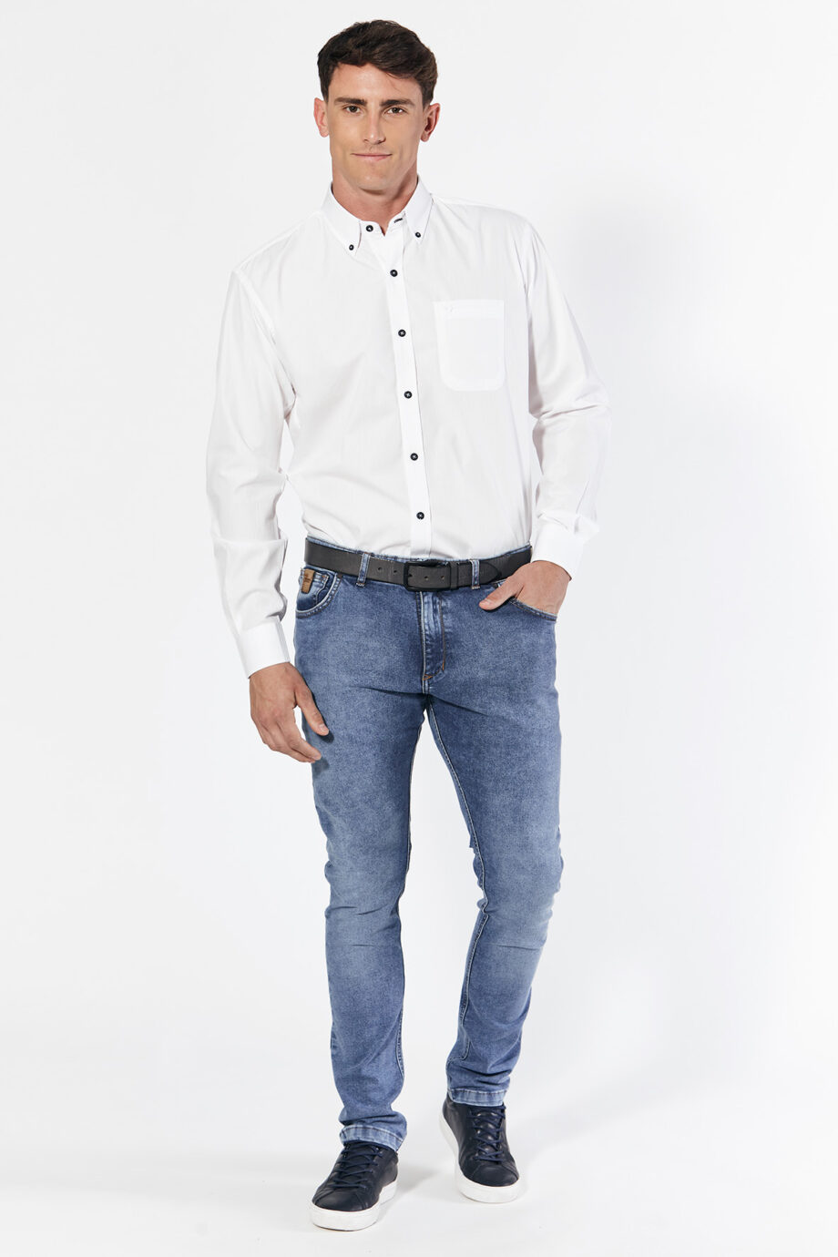Camisa regular fit de poplin