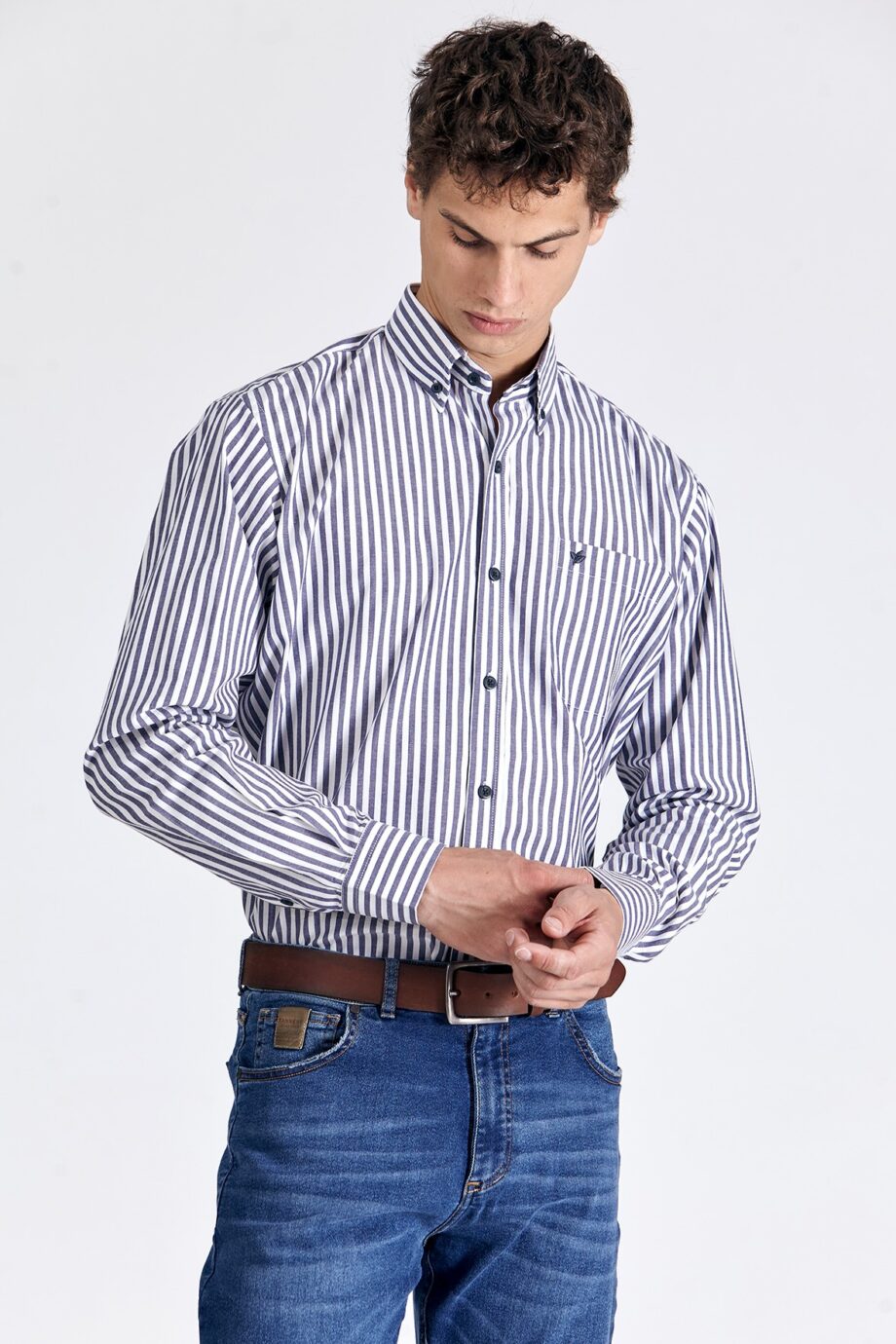 Camisa regular fit a rayas