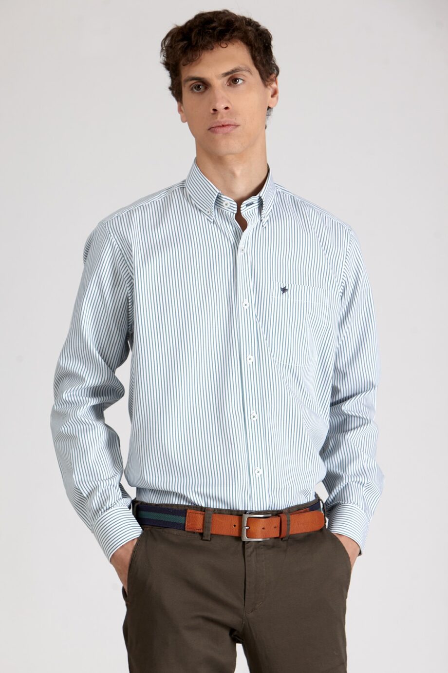 Camisa regular fit a rayas