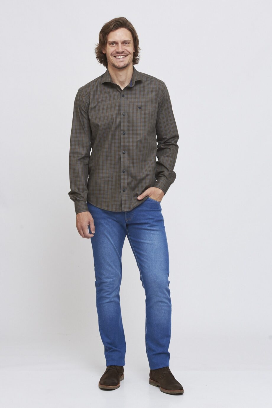 Camisa slim fit a cuadros