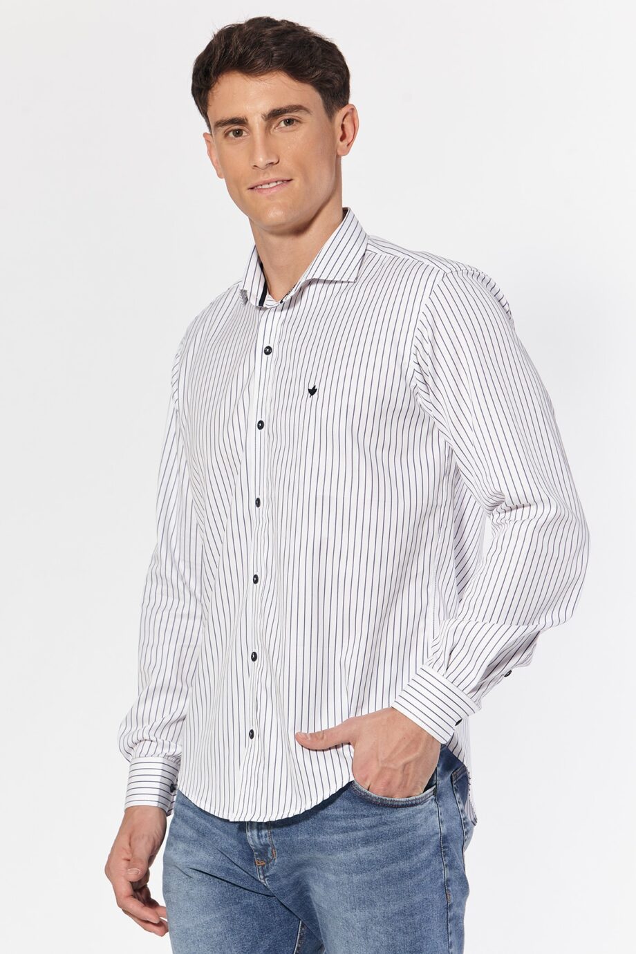 Camisa slim fit a rayas