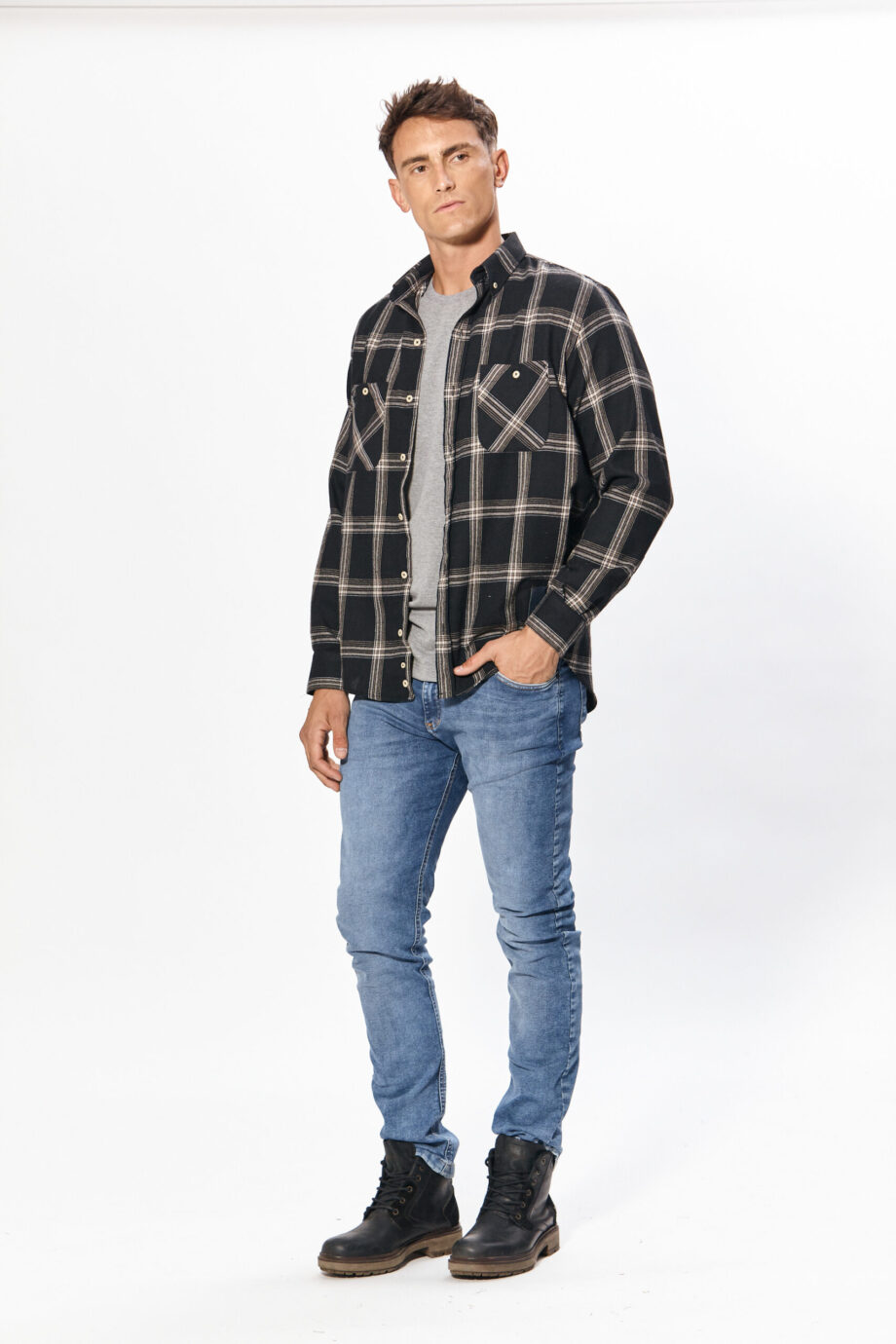 Camisa relaxed fit a cuadros