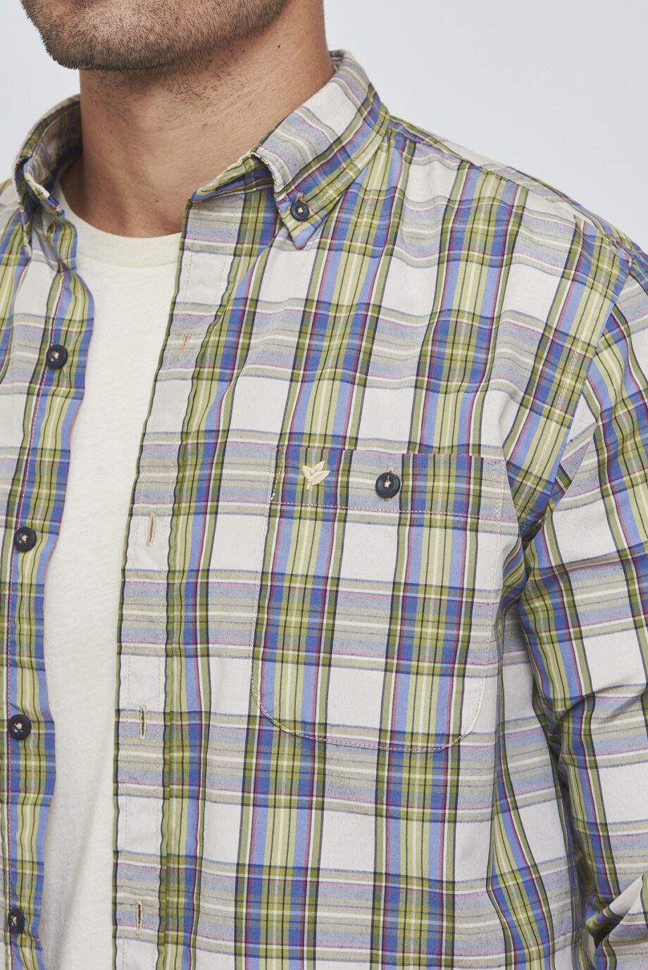Camisa slim plus fit a cuadros