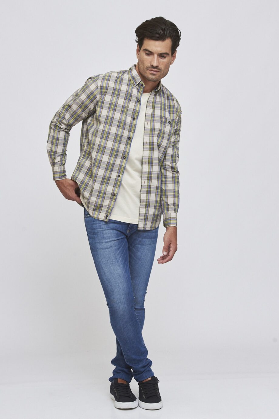 Camisa slim plus fit a cuadros