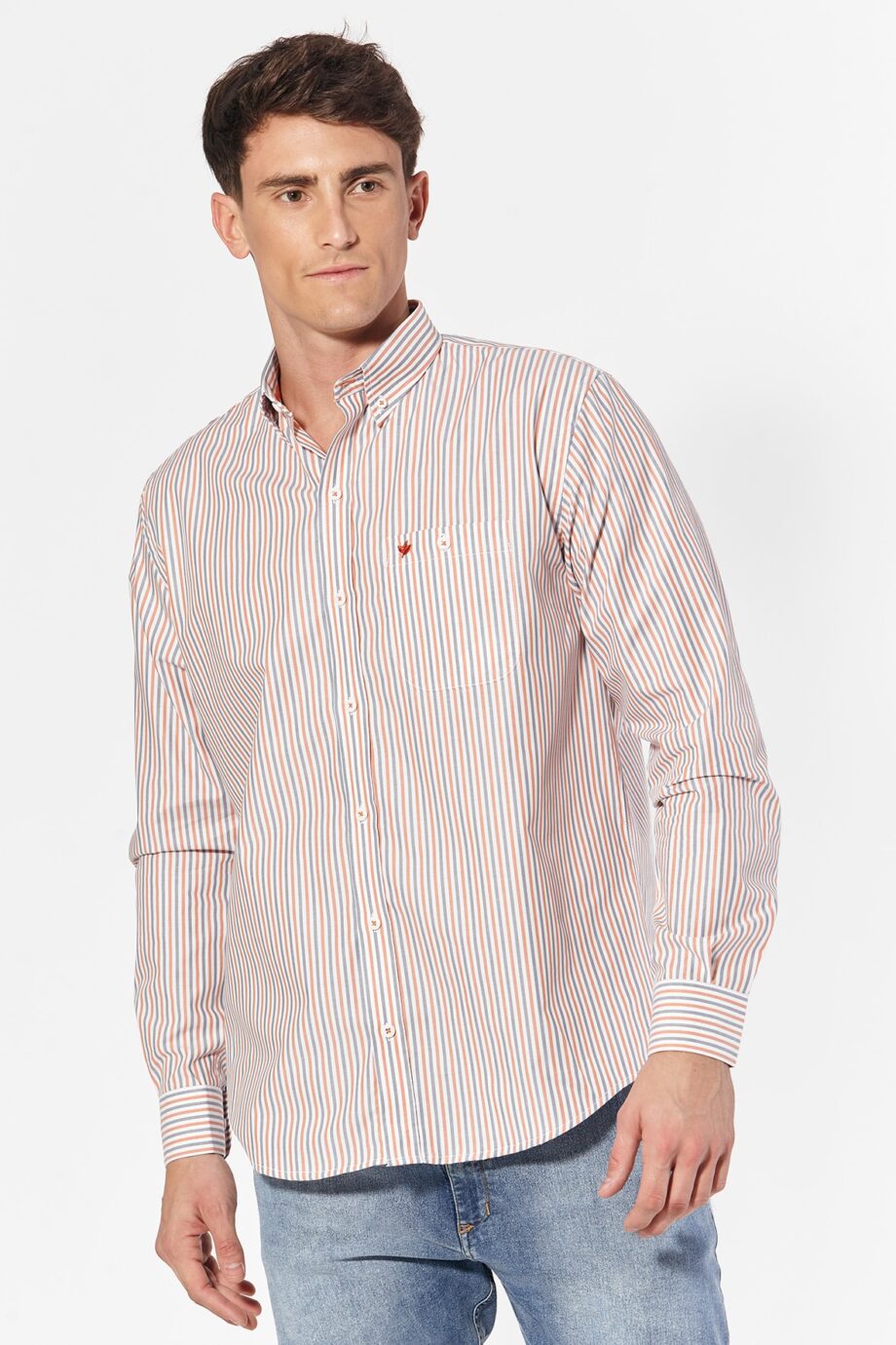 Camisa relaxed fit a rayas