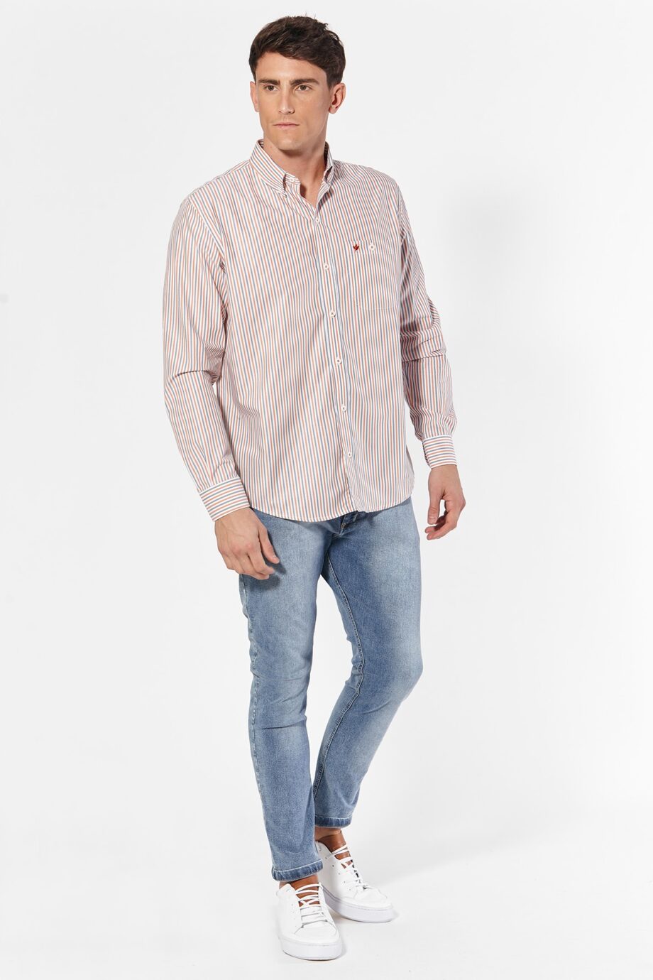 Camisa relaxed fit a rayas