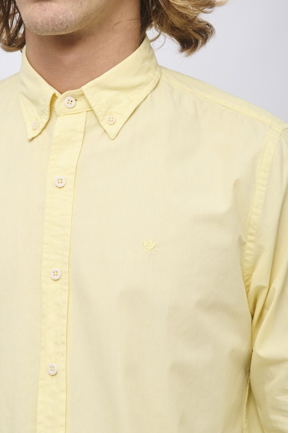 Camisa relaxed fit de poplin teñido