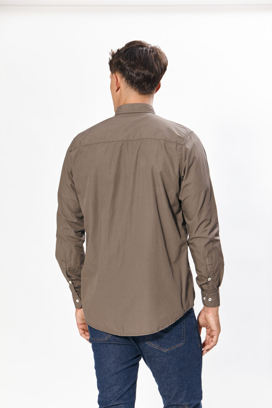 Camisa relaxed fit de poplin teñido