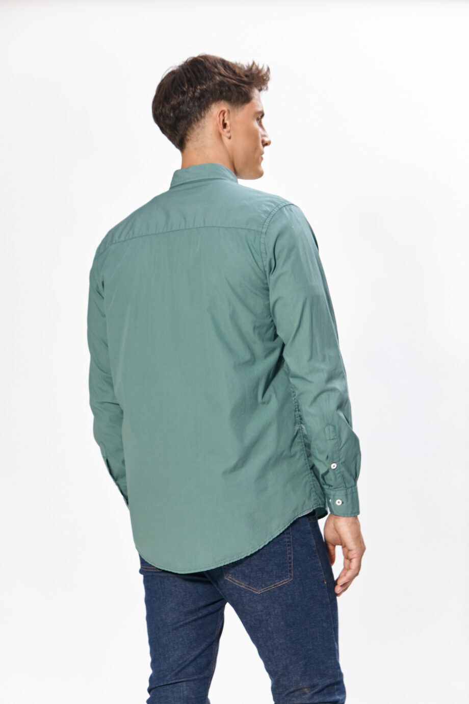Camisa relaxed fit de poplin teñido