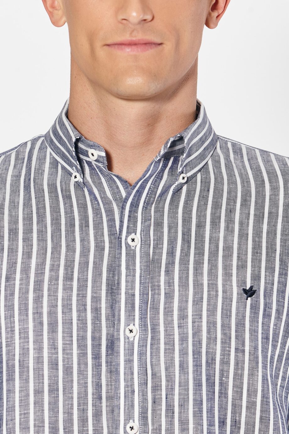 Camisa relaxed fit a rayas