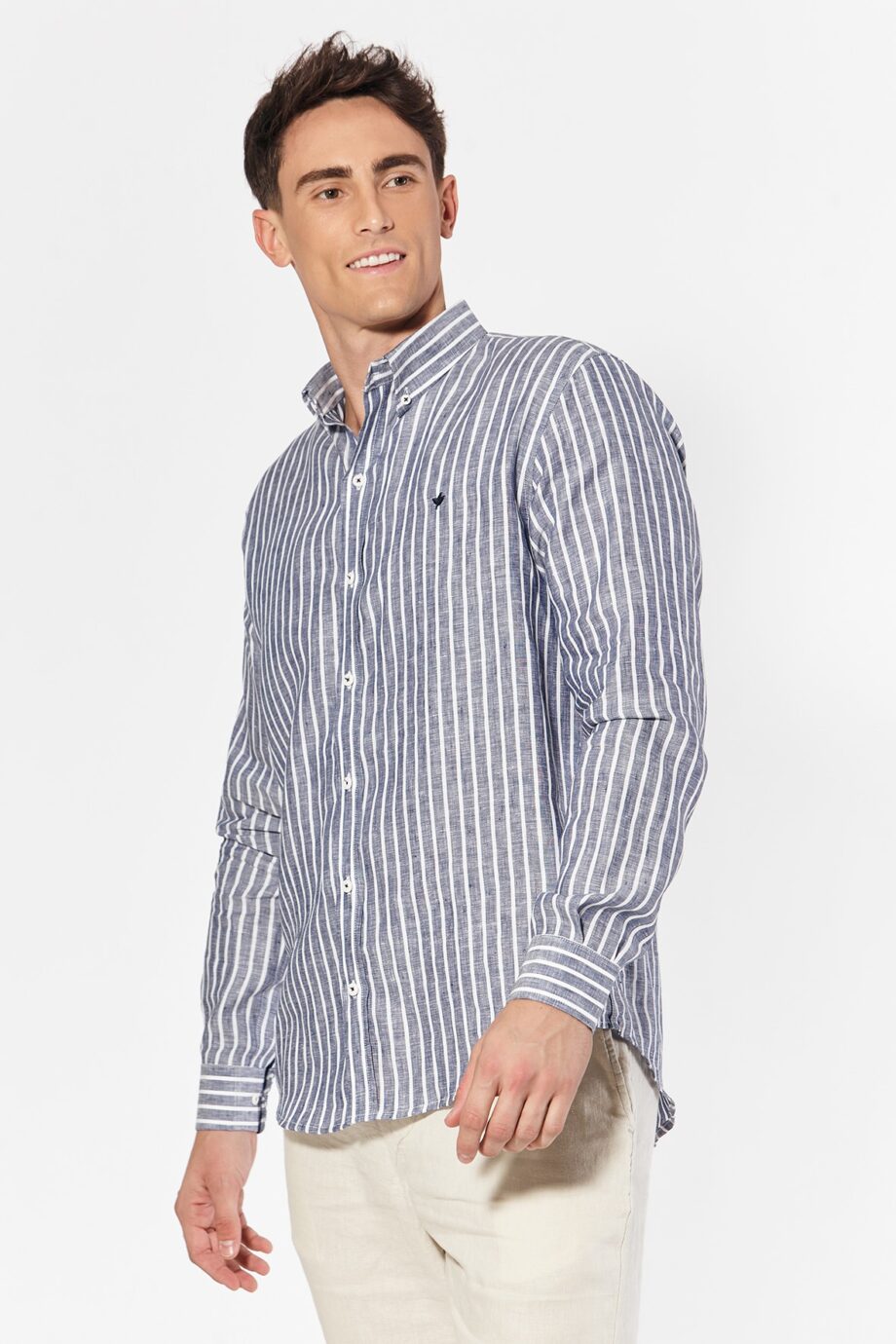 Camisa relaxed fit a rayas
