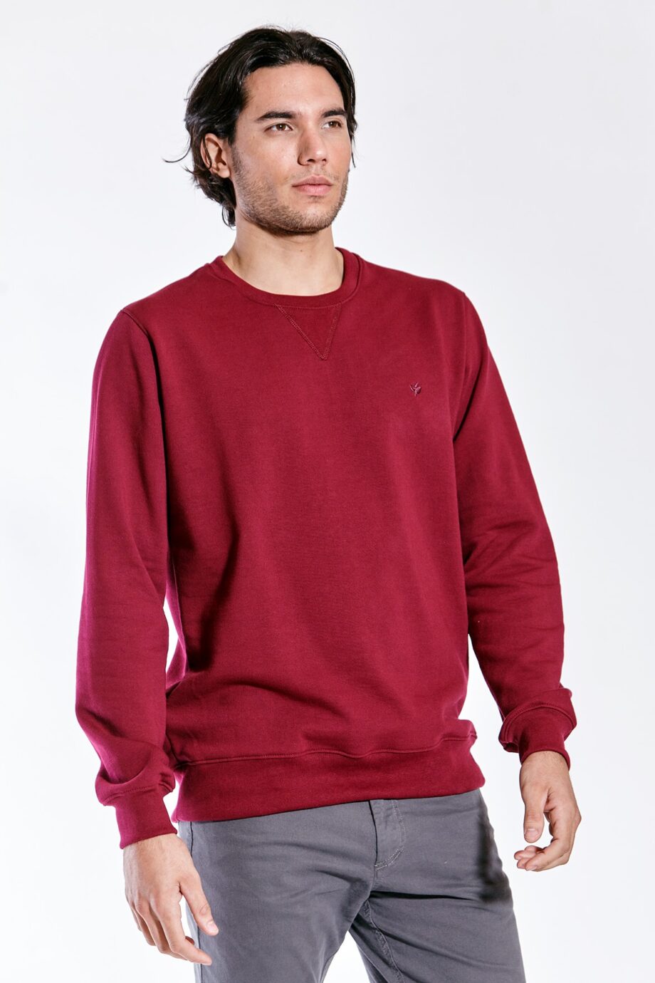 Buzo cuello redondo frisa