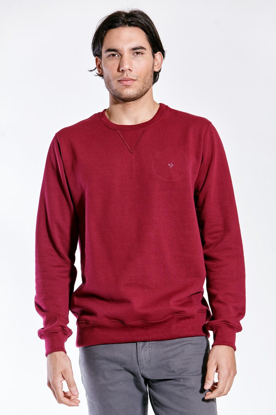 Buzo cuello redondo frisa