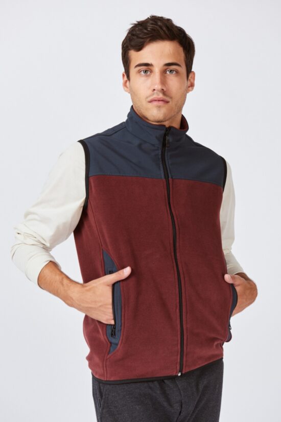 Chaleco polar premium con recortes de soft shell