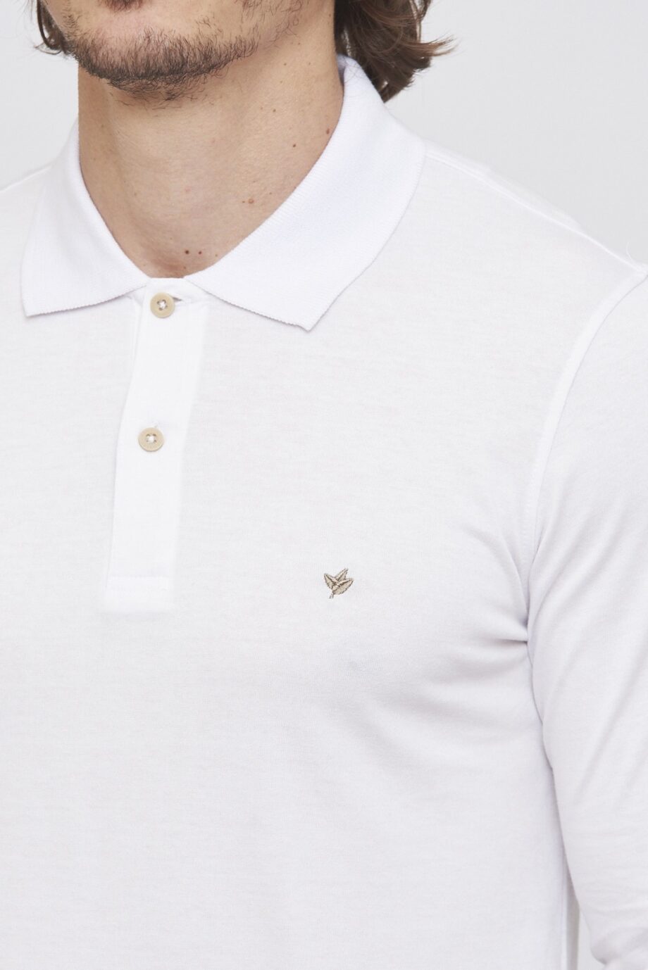 Polo mangas largas lisa de jersey