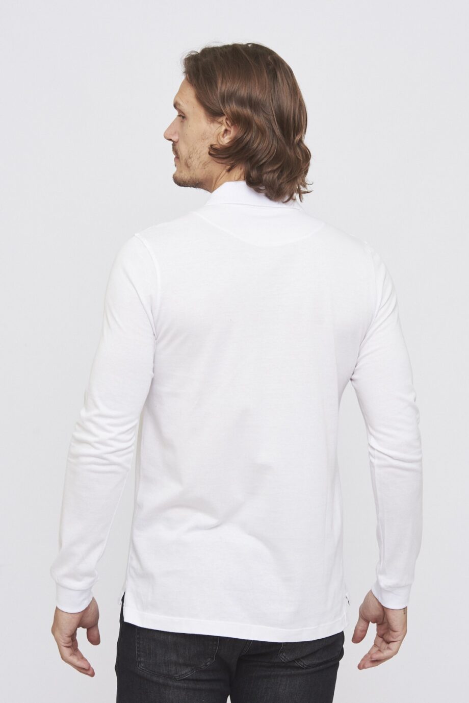 Polo mangas largas lisa de jersey