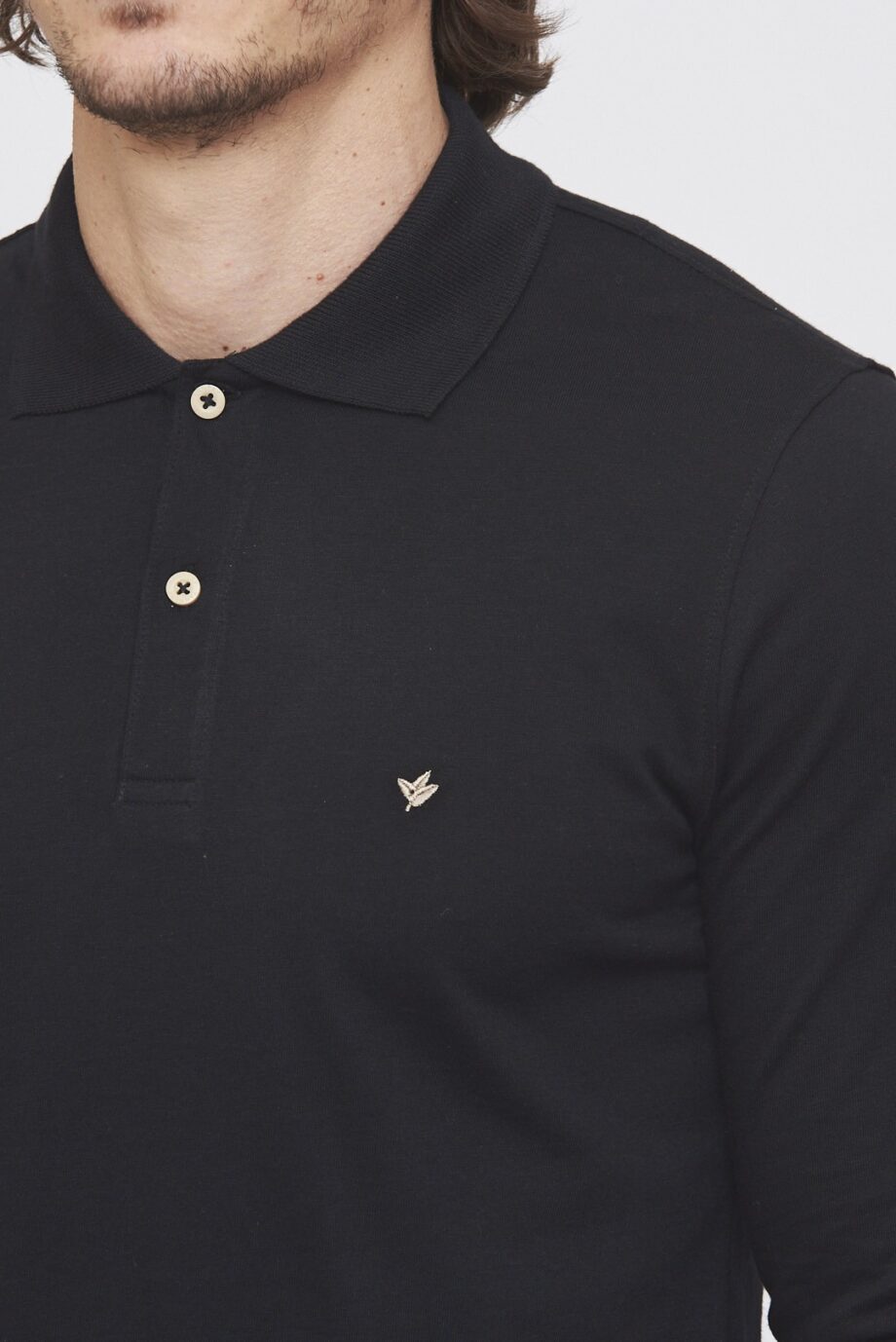 Polo mangas largas lisa de jersey