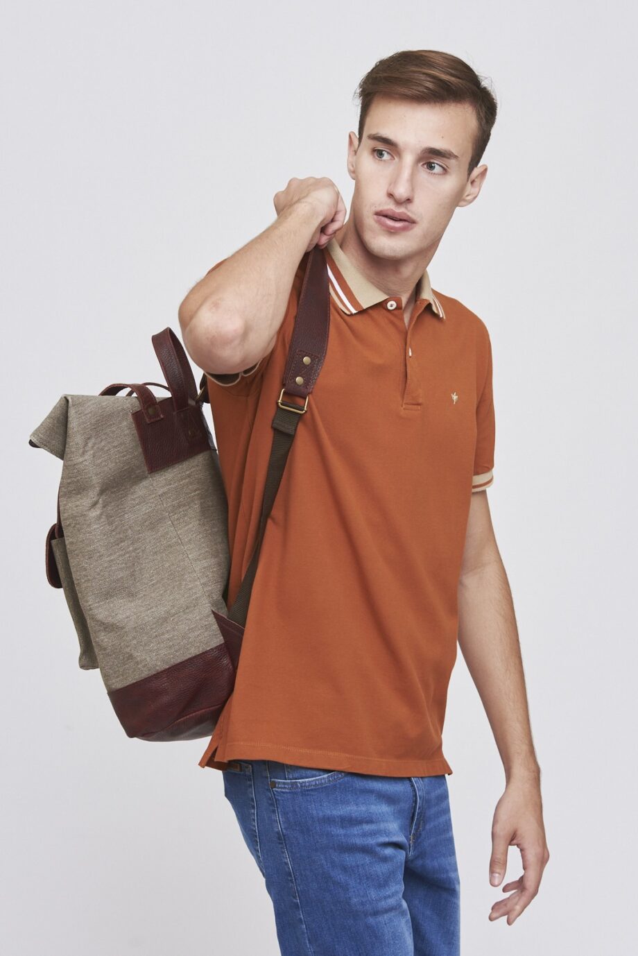 Polo cuello rayas anchas de piqué peruano