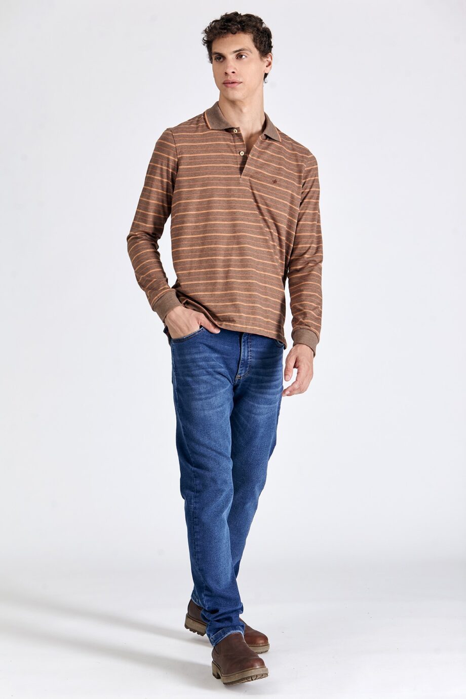 Polo de jersey rayada